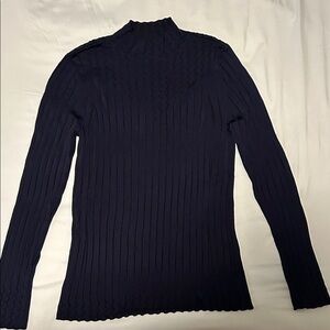 White House Black Market Navy Textured Sweater